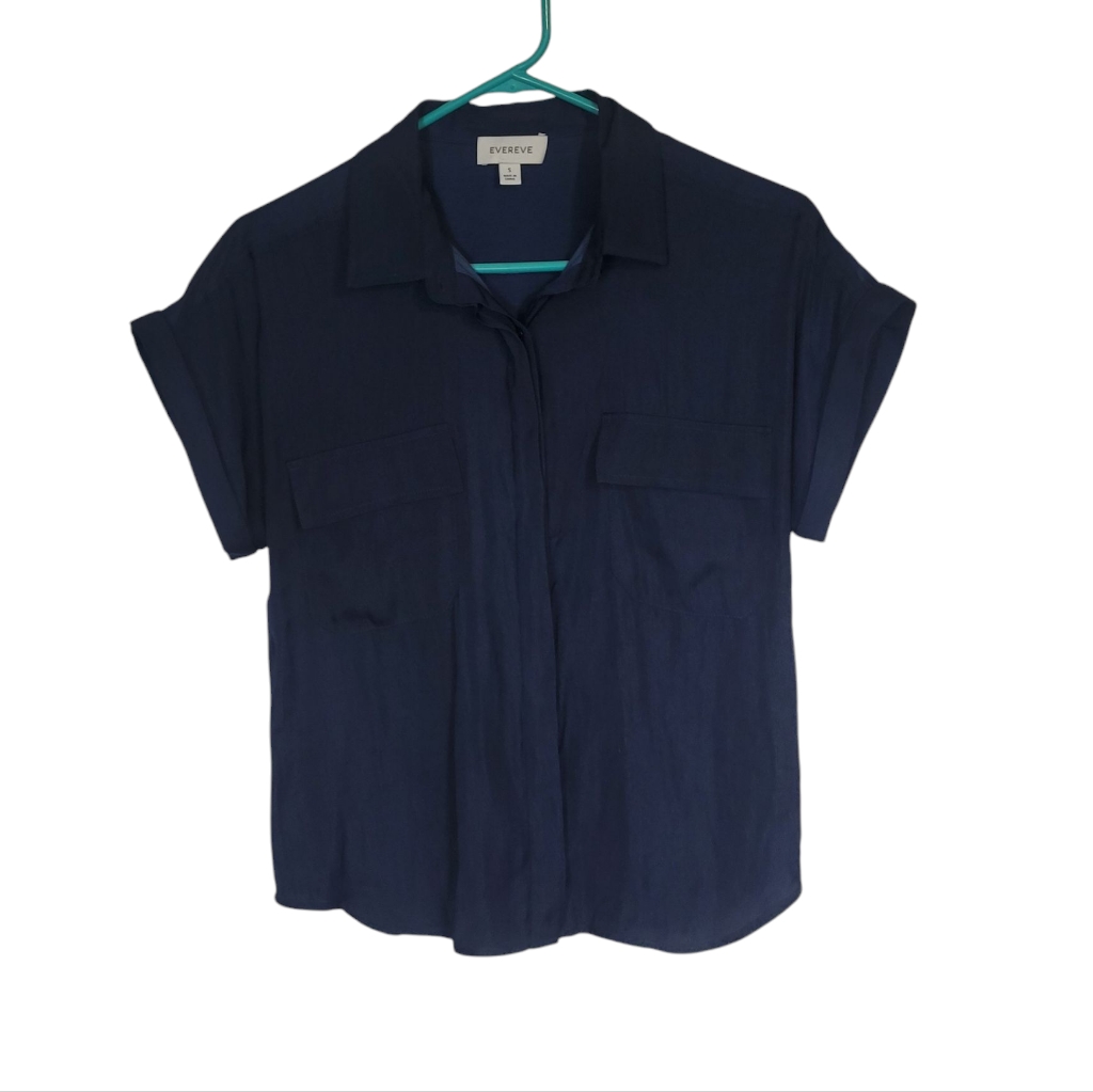 Evereve Satin Button Down Top